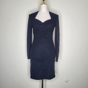 Vtg Zum Zum Sz 10 Black Silver Sweetheart Bodycon Party Dress American The Nanny